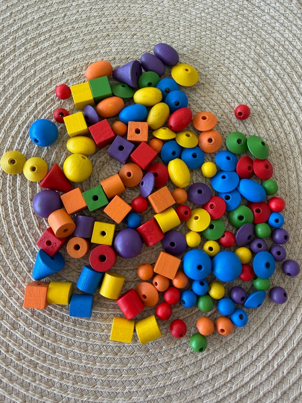120+ Mix of Colorful Wooden Beads for Jewelry Craft Making